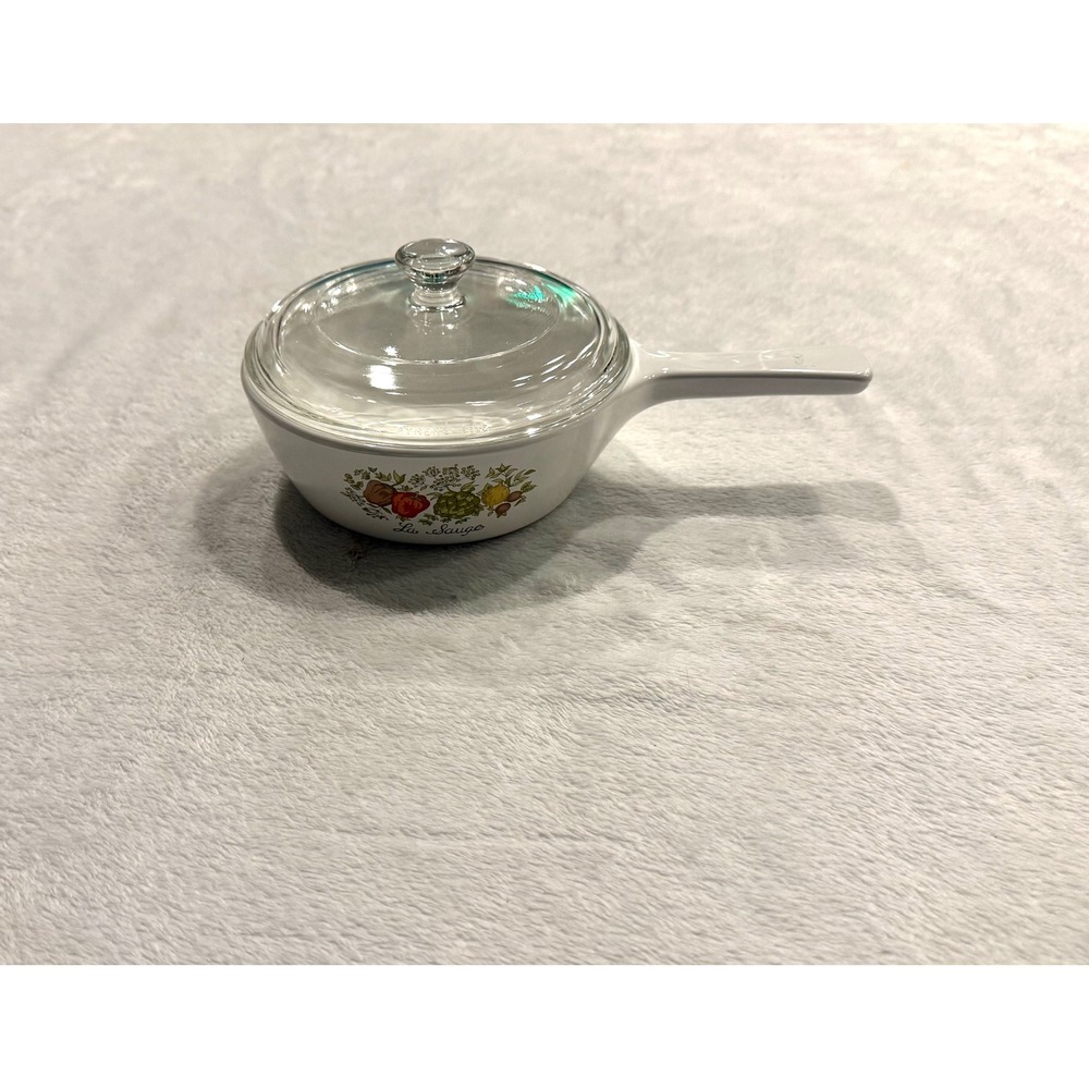 Vintage Corning Ware La Sauge 1 Pint Saucepan P-81-B with Pyrex Glass Lid P-81-C